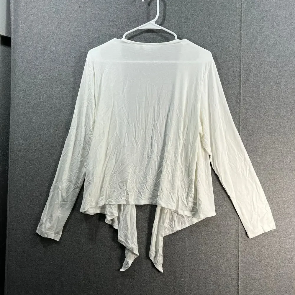Belle by Kim Gravel Rayon Spandex Shrug White Size Small